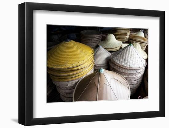 Burmese Hats Hand Made from Bamboo Leaves and Grasses, Myanmar (Burma)-Annie Owen-Framed Photographic Print