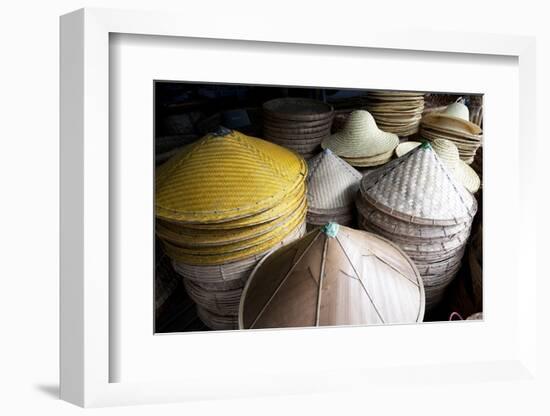 Burmese Hats Hand Made from Bamboo Leaves and Grasses, Myanmar (Burma)-Annie Owen-Framed Photographic Print