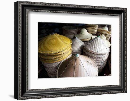 Burmese Hats Hand Made from Bamboo Leaves and Grasses, Myanmar (Burma)-Annie Owen-Framed Photographic Print