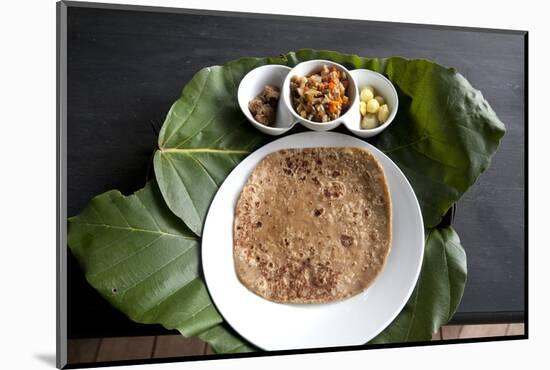 Burmese Lunch of Chapati with Beef Curry, Southern Shan State-Annie Owen-Mounted Photographic Print