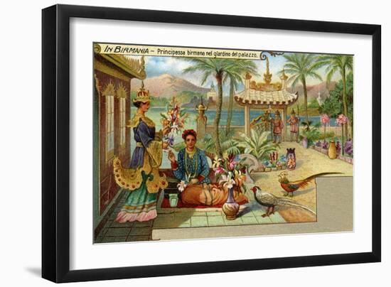 Burmese Princess in the Garden of Her Palace, 1909-null-Framed Giclee Print