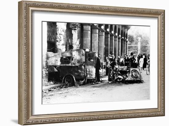 Burned Out Vehicles in the Rue De Castiglione, Liberation of Paris, 25 August 1944-null-Framed Giclee Print