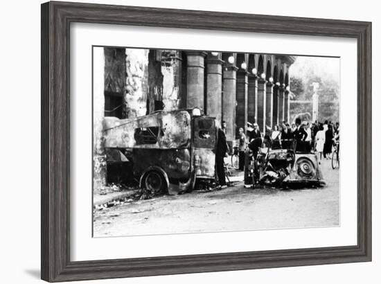 Burned Out Vehicles in the Rue De Castiglione, Liberation of Paris, 25 August 1944-null-Framed Giclee Print