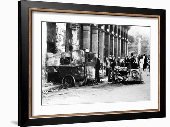 Burned Out Vehicles in the Rue De Castiglione, Liberation of Paris, 25 August 1944-null-Framed Giclee Print