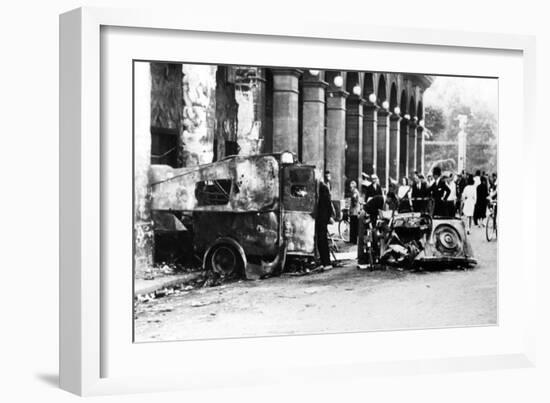 Burned Out Vehicles in the Rue De Castiglione, Liberation of Paris, 25 August 1944-null-Framed Giclee Print