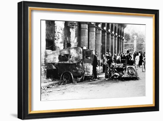 Burned Out Vehicles in the Rue De Castiglione, Liberation of Paris, 25 August 1944-null-Framed Giclee Print