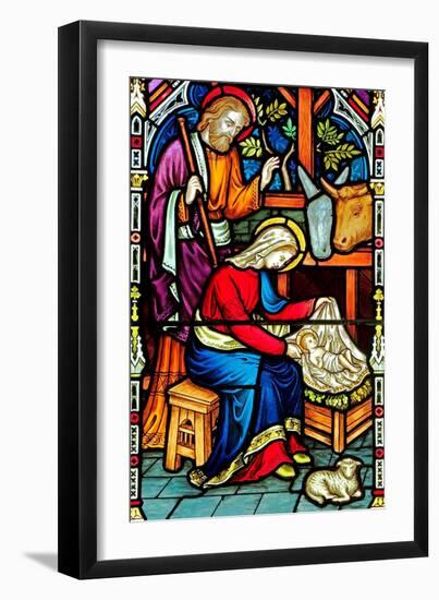 Burnham Deepdale, the Nativity, Stained Glass Window, by Frederick Preedy, 1876, Norfolk, Joseph, M-Frederick Preedy-Framed Giclee Print
