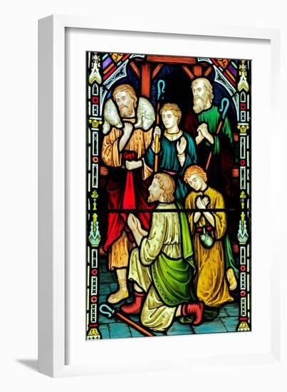 Burnham Deepdale, the Nativity Window, Shepherds, by Frederick Preedy, Norfolk, 1876 (Stained Glass-Frederick Preedy-Framed Giclee Print