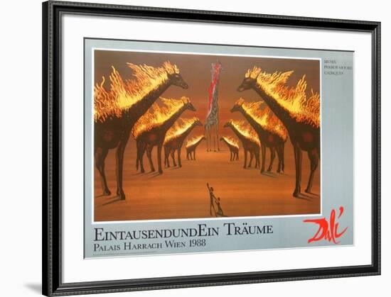 Burning Giraffes in Brown-Salvador Dalí-Framed Art Print