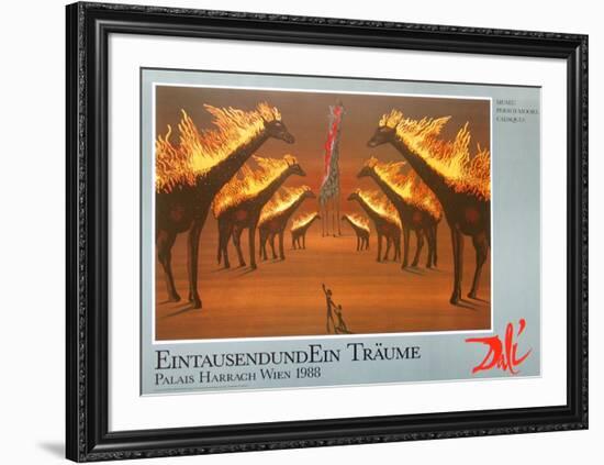 Burning Giraffes in Brown-Salvador Dalí-Framed Art Print