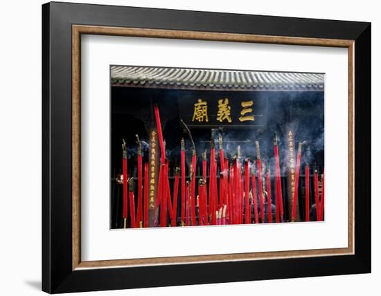 Burning Incense in the Temple of Three Kingdoms, Wuhou Memorial, Chengdu, Sichuan, China-William Perry-Framed Photographic Print