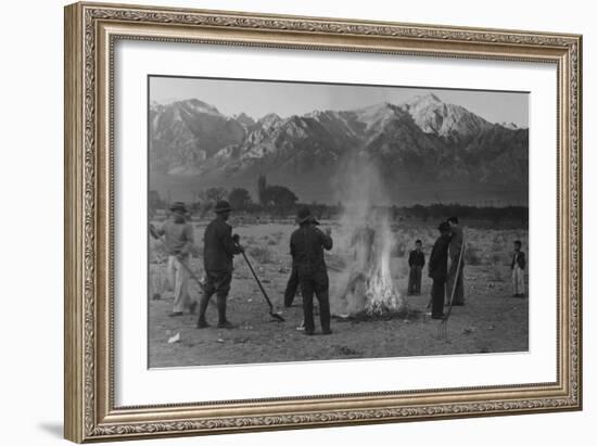 Burning Leaves, Autumn Dawn-Ansel Adams-Framed Art Print