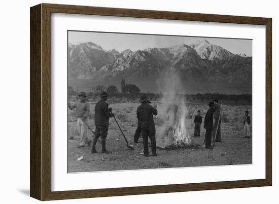 Burning Leaves, Autumn Dawn-Ansel Adams-Framed Art Print