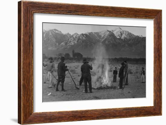 Burning Leaves, Autumn Dawn-Ansel Adams-Framed Art Print