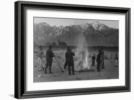 Burning Leaves, Autumn Dawn-Ansel Adams-Framed Art Print