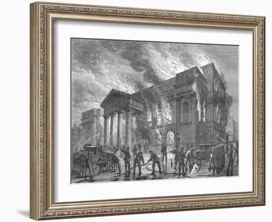 Burning of Covent Garden Theatre, 1856-null-Framed Giclee Print