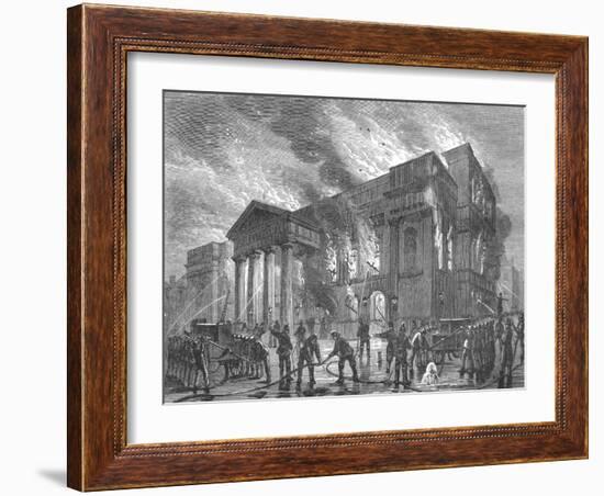 Burning of Covent Garden Theatre, 1856-null-Framed Giclee Print