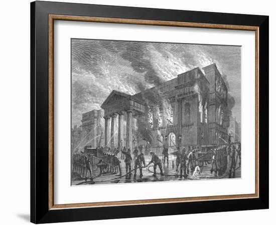 Burning of Covent Garden Theatre, 1856-null-Framed Giclee Print