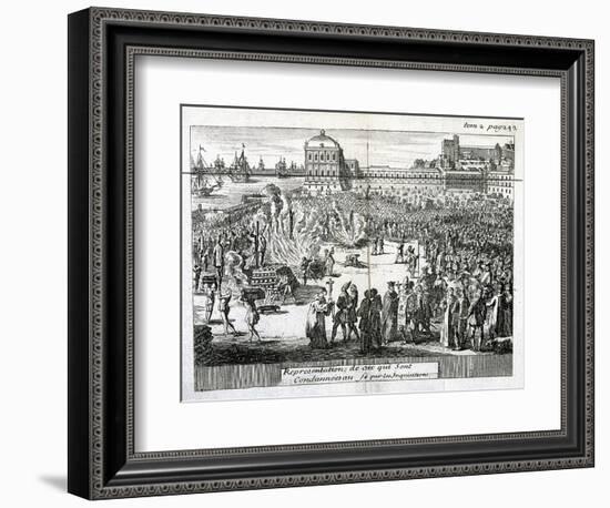 Burning of Heretics Sentenced by the Inquisition, 1759-null-Framed Giclee Print