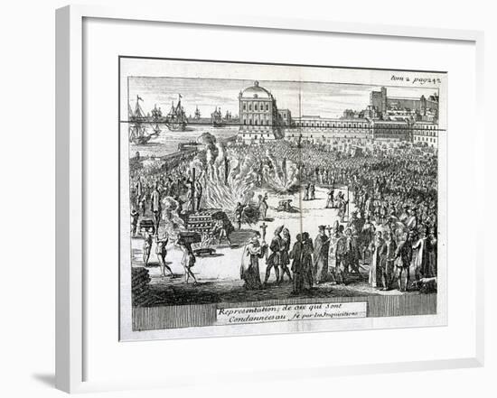 Burning of Heretics Sentenced by the Inquisition, 1759-null-Framed Giclee Print