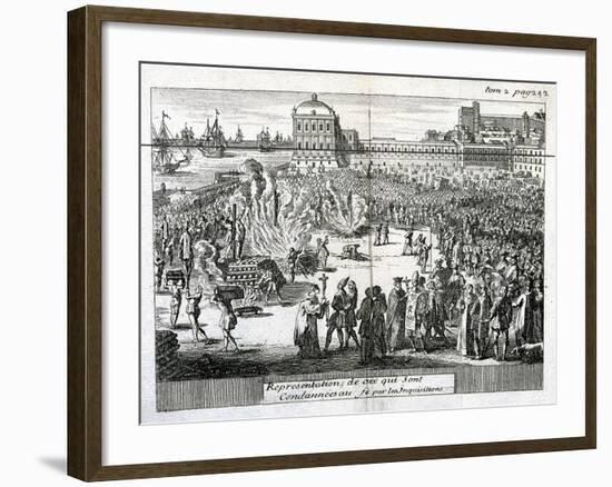 Burning of Heretics Sentenced by the Inquisition, 1759-null-Framed Giclee Print