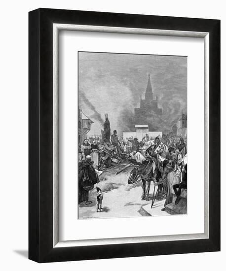 Burning of Hus-Alphonse Mucha-Framed Art Print