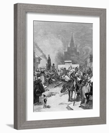 Burning of Hus-Alphonse Mucha-Framed Art Print