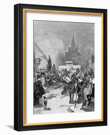 Burning of Hus-Alphonse Mucha-Framed Art Print
