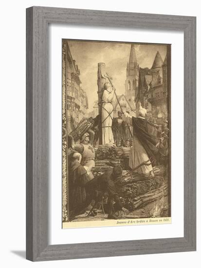 Burning of Jeanne d'Arc-null-Framed Art Print