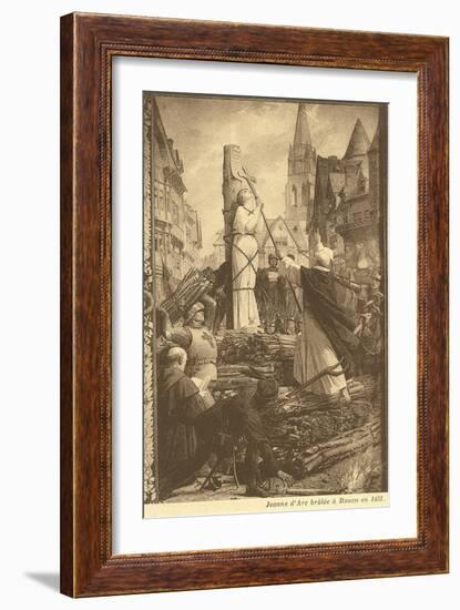 Burning of Jeanne d'Arc-null-Framed Art Print