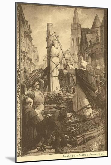 Burning of Jeanne d'Arc-null-Mounted Art Print