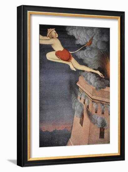 Burning of Lanka, 1913-K Venkatappa-Framed Giclee Print