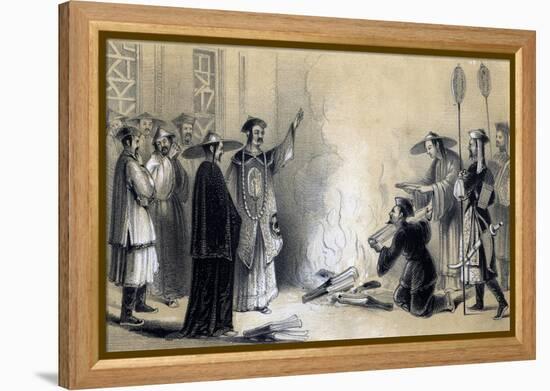 Burning of the Chinese Books, 3rd Century BC-JW Giles-Framed Premier Image Canvas
