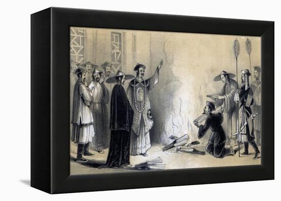 Burning of the Chinese Books, 3rd Century BC-JW Giles-Framed Premier Image Canvas