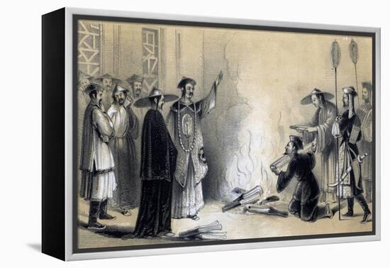 Burning of the Chinese Books, 3rd Century BC-JW Giles-Framed Premier Image Canvas