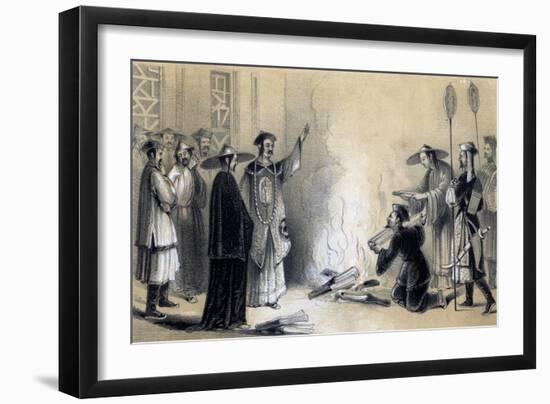 Burning of the Chinese Books, 3rd Century BC-JW Giles-Framed Giclee Print