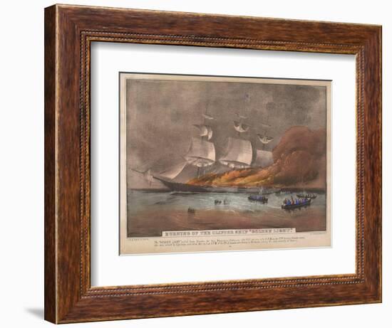 Burning of the Clipper Ship, 'Golden Light'-Currier & Ives-Framed Giclee Print