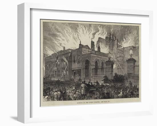 Burning of the Dublin Theatre-Charles Robinson-Framed Giclee Print