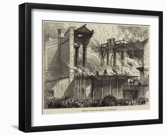 Burning of the Free Library at Birmingham-null-Framed Giclee Print