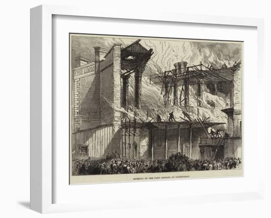 Burning of the Free Library at Birmingham-null-Framed Giclee Print