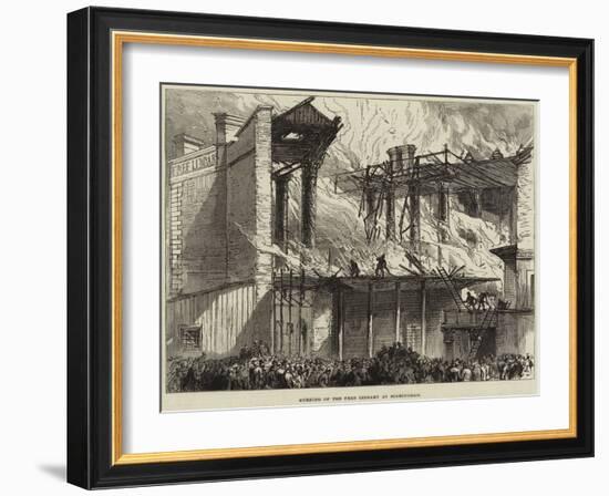 Burning of the Free Library at Birmingham-null-Framed Giclee Print