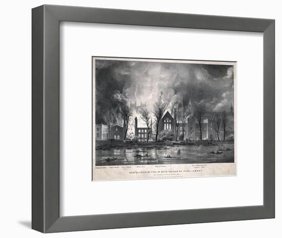 Burning of the Houses of Parliament-null-Framed Art Print