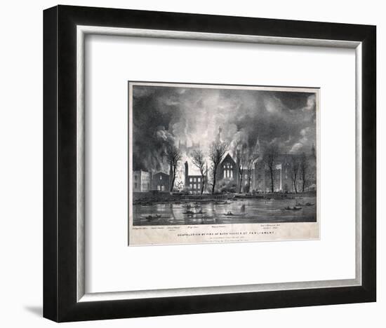 Burning of the Houses of Parliament-null-Framed Art Print