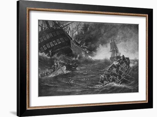 'Burning of the Kent', c1893, (1911)-Thomas M M Hemy-Framed Giclee Print