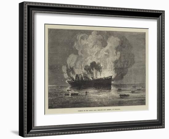 Burning of the Pacific Mail Company's Ship America, at Yokohama-null-Framed Giclee Print