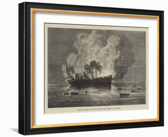 Burning of the Pacific Mail Company's Ship America, at Yokohama-null-Framed Giclee Print