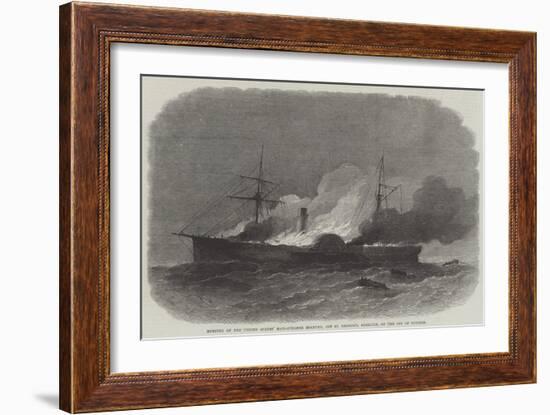 Burning of the United States' Mail-Steamer Roanoke, Off St George'S, Bermuda, on 9 October-Edwin Weedon-Framed Giclee Print