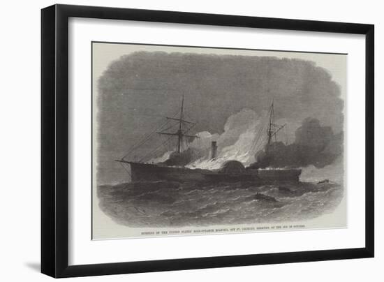 Burning of the United States' Mail-Steamer Roanoke, Off St George'S, Bermuda, on 9 October-Edwin Weedon-Framed Giclee Print