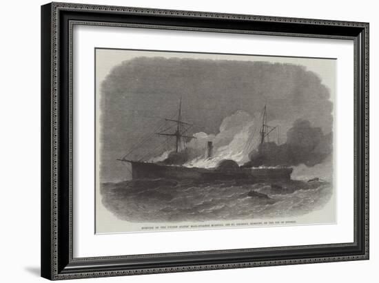 Burning of the United States' Mail-Steamer Roanoke, Off St George'S, Bermuda, on 9 October-Edwin Weedon-Framed Giclee Print