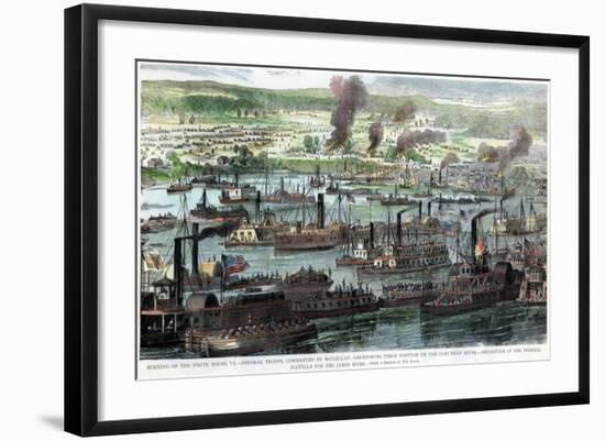 Burning of the White House, Virginia, American Civil War, 26 June 1862-null-Framed Giclee Print